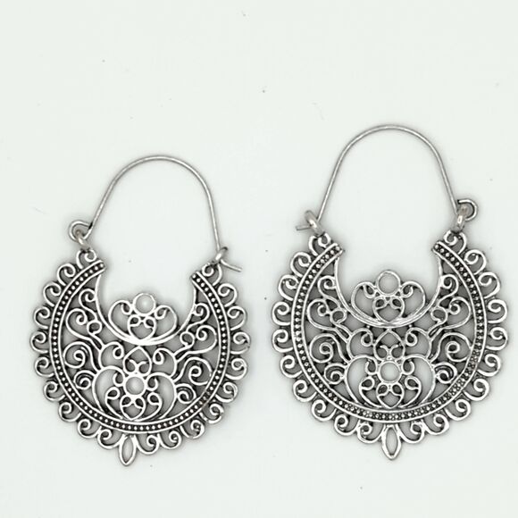 Lucky Brand – filigree statement drop earrings – boho festival  – NWT - Picture 2 of 3